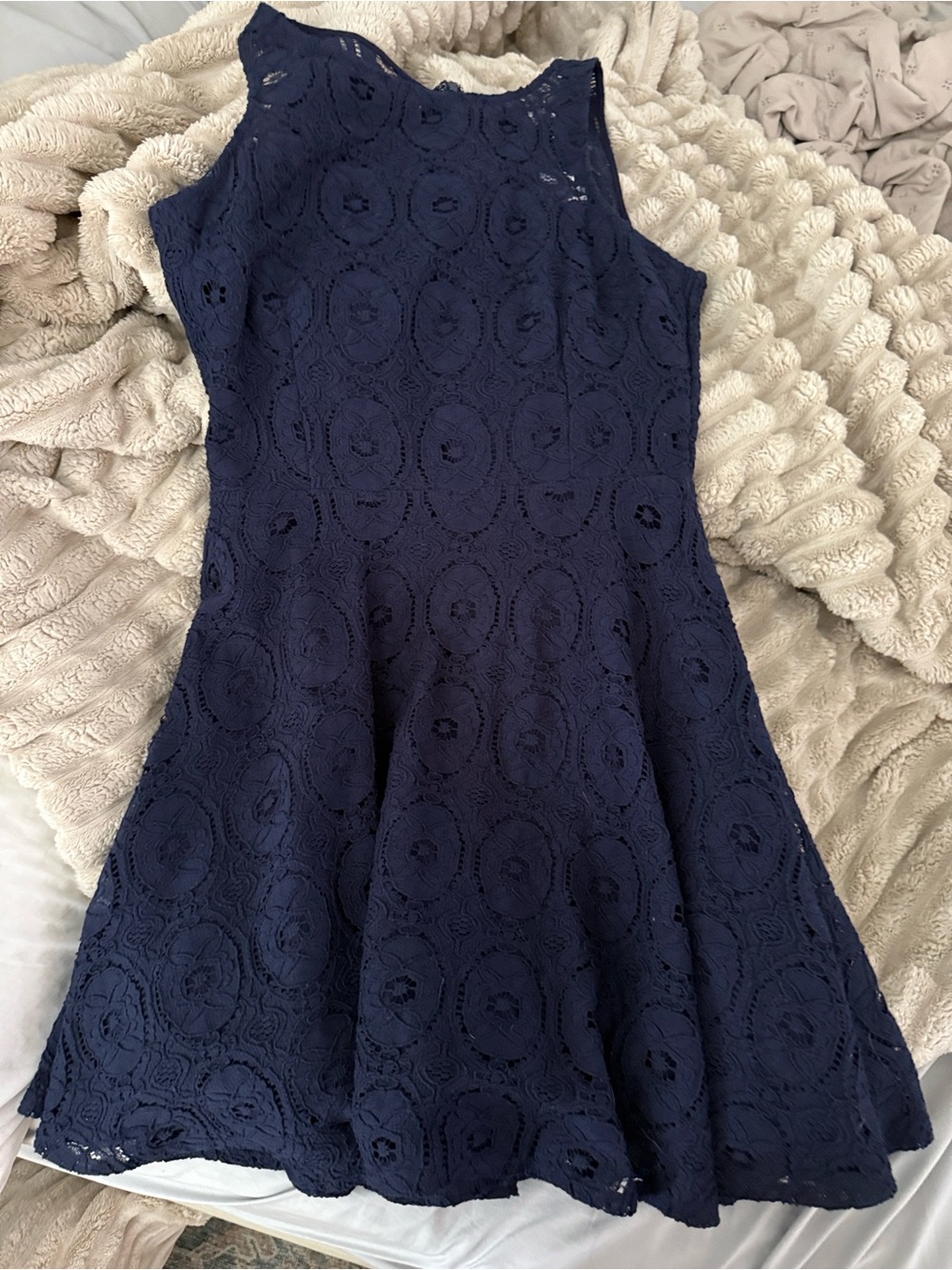 NWT BB Dakota Navy Lace Fit & Flare Dress Size 8 Nordstrom